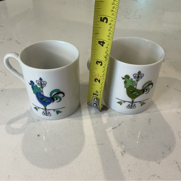 Vintage “60’s” MCM Rooster Weathervane Edwin Knowles 2- Mugs Great Condition. - Picture 2 of 6